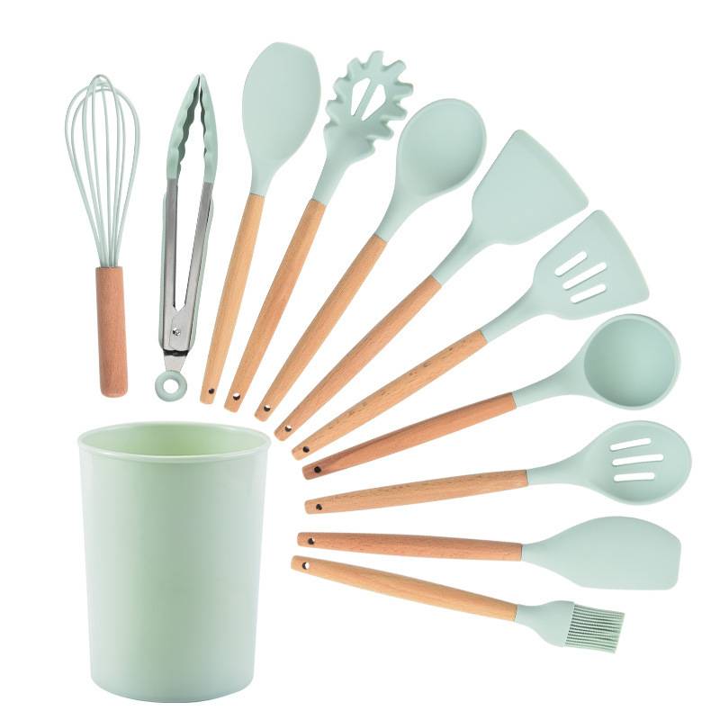 12 Pcs Utensil Set Heat Resistant Food Grade Silicone Kitchen Cooking Tools